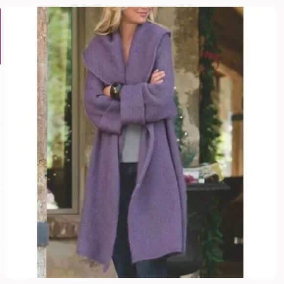 Soft Surroundings Telluride Wool Alpaca Topper Open Front Cardigan Sweater Small - Picture 9 of 9